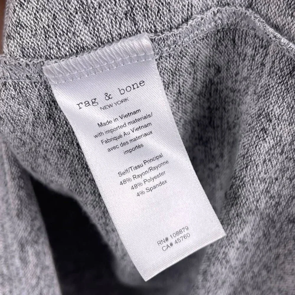 Rag & Bone Bigsby Heather Grey Blouse Balloon Long Sleeve - Size Medium - Picture 3 of 6